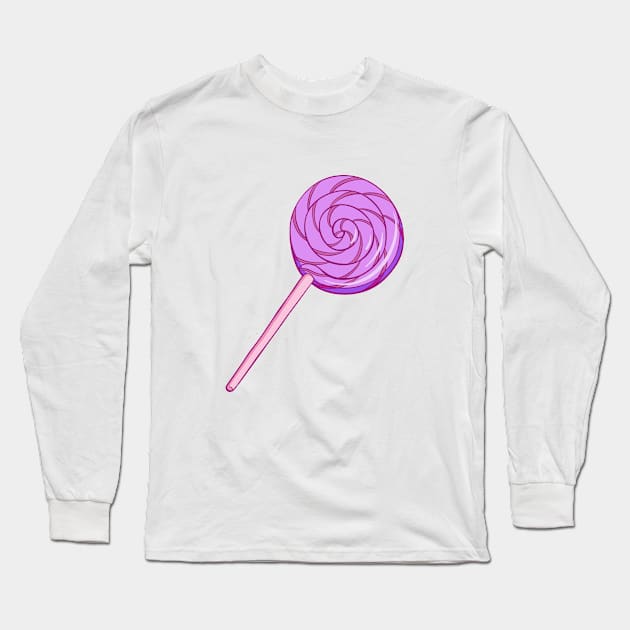 Purple Spiral Lollipop Long Sleeve T-Shirt by Carabara Designs